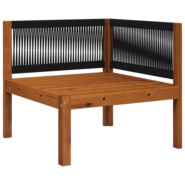 Garten-Ecksofas 2-tlg. mit Kissen Holz Akazie & Seil