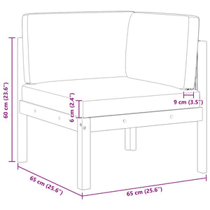 Garten-Ecksofas 2-tlg. mit Kissen Holz Akazie & Seil