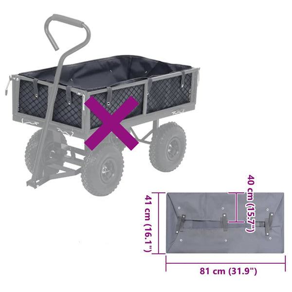 Schubkarren-Einlage Dunkelgrau 81x41x40 cm