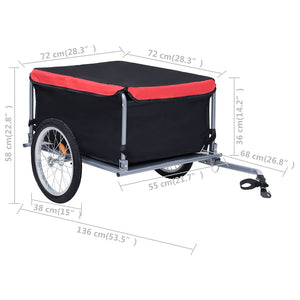 Fahrradanhänger - Schwarz & Rot, 65 kg