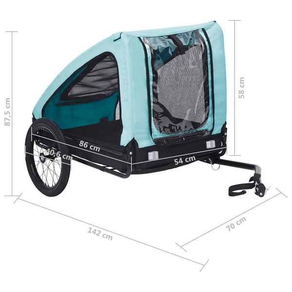 Fahrradanhänger für Hunde – Blau & Schwarz