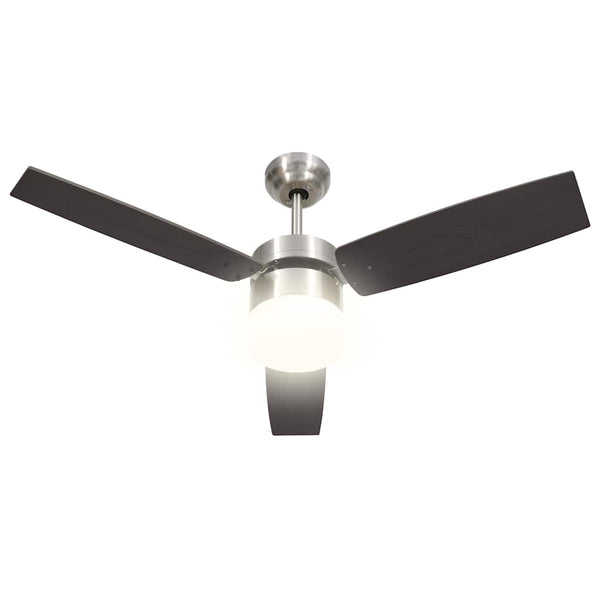 Dunkelbrauner Deckenventilator mit Licht und Fernbedienung