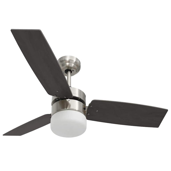 Dunkelbrauner Deckenventilator mit Licht und Fernbedienung