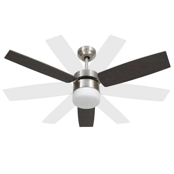 Dunkelbrauner Deckenventilator mit Licht und Fernbedienung