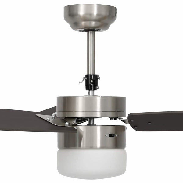 Dunkelbrauner Deckenventilator mit Licht und Fernbedienung