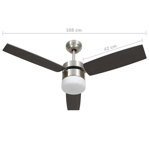 Dunkelbrauner Deckenventilator mit Licht und Fernbedienung