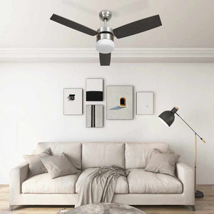 Dunkelbrauner Deckenventilator mit Licht und Fernbedienung