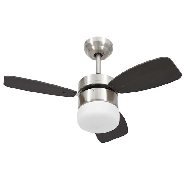 Deckenventilator mit Licht Dunkelbraun 76cm