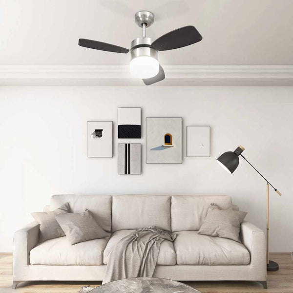 Deckenventilator mit Licht Dunkelbraun 76cm