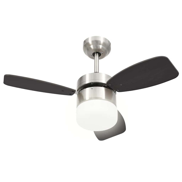 Deckenventilator mit Licht Dunkelbraun 76cm