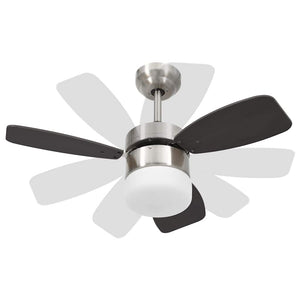 Deckenventilator mit Licht Dunkelbraun 76cm