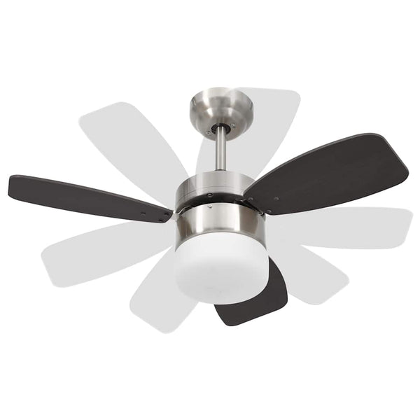 Deckenventilator mit Licht Dunkelbraun 76cm