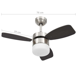 Deckenventilator mit Licht Dunkelbraun 76cm