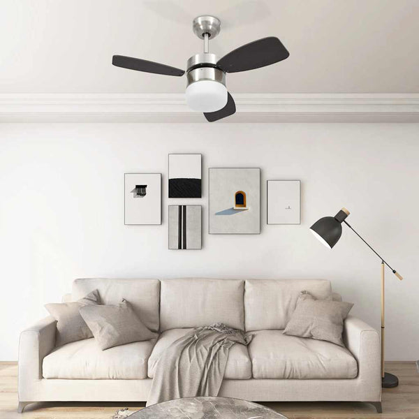 Deckenventilator mit Licht Dunkelbraun 76cm