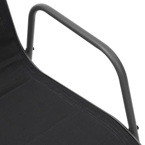Stapelbare Gartenstühle 2 Stk. Stahl und Textilene Schwarz