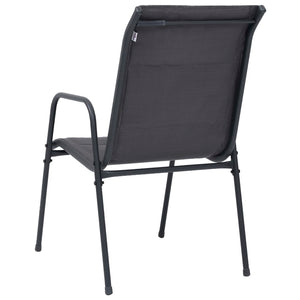 Stapelbare Gartenstühle 6 Stk. Stahl und Textiline Anthrazit