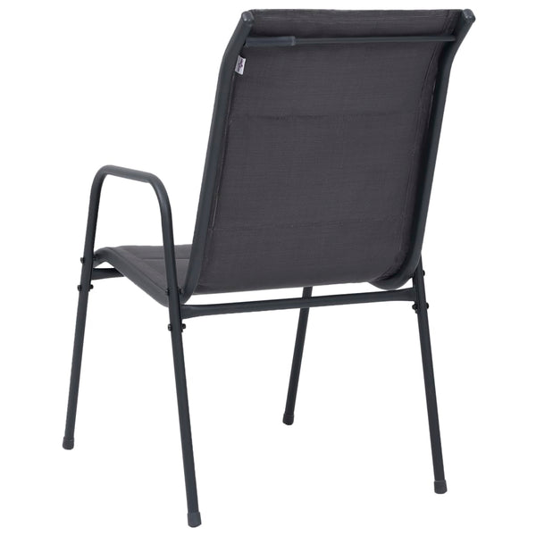 Stapelbare Gartenstühle 6 Stk. Stahl und Textiline Anthrazit