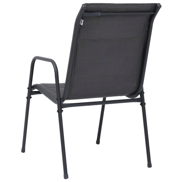 Stapelbare Gartenstühle 2 Stk. Stahl und Textiline Anthrazit