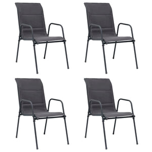 Stapelbare Gartenstühle 4 Stk. Stahl und Textiline Anthrazit