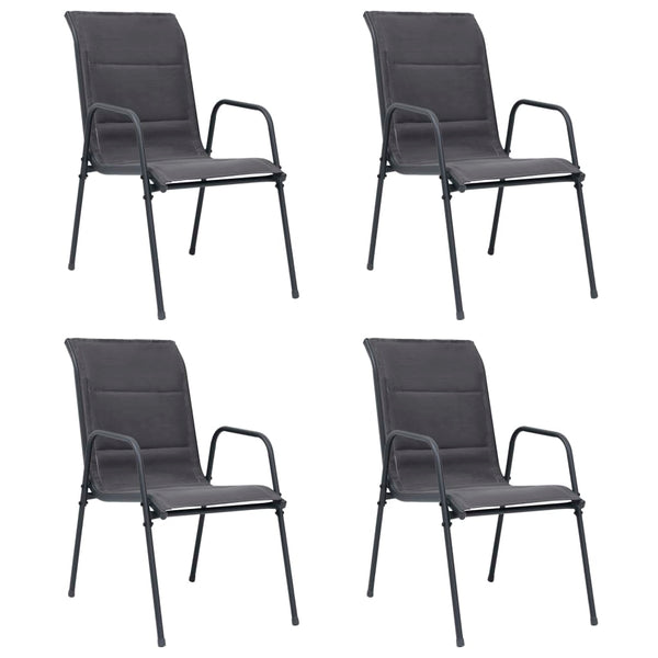 Stapelbare Gartenstühle 4 Stk. Stahl und Textiline Anthrazit