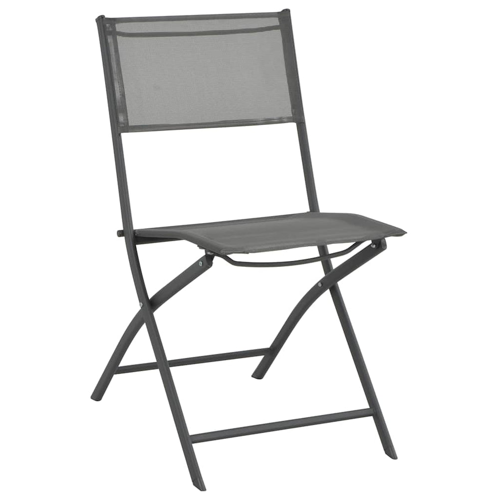 Klappbare Stühle für Außenbereich 4 Stk. Grau Stahl und Textilene