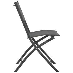 Klappbare Stühle für Außenbereich 4 Stk. Grau Stahl und Textilene