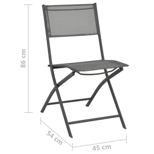 Klappbare Stühle für Außenbereich 4 Stk. Grau Stahl und Textilene