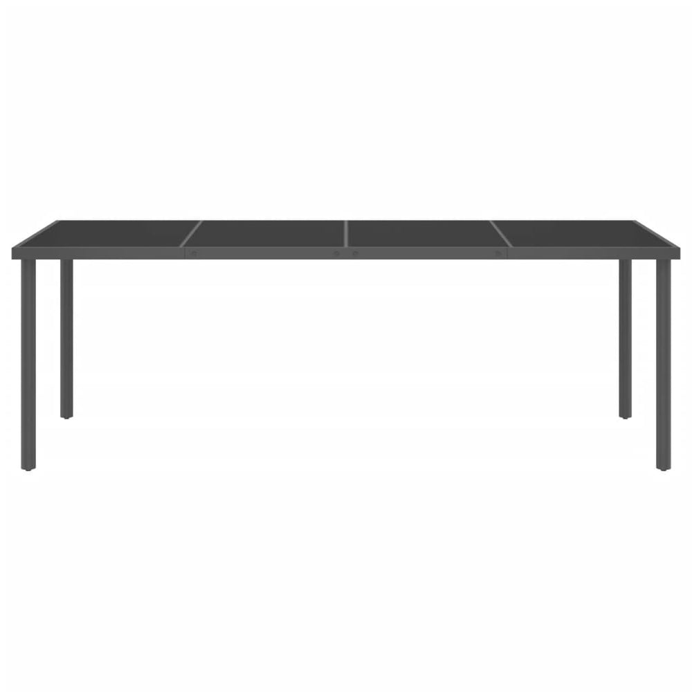Garten-Esstisch Anthrazit 220x90x75 cm Stahl und Glas