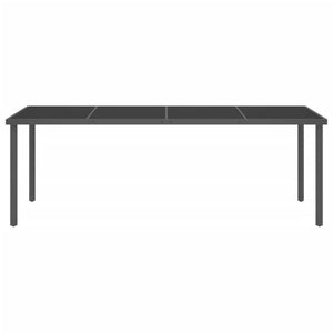 Garten-Esstisch Anthrazit 220x90x75 cm Stahl und Glas