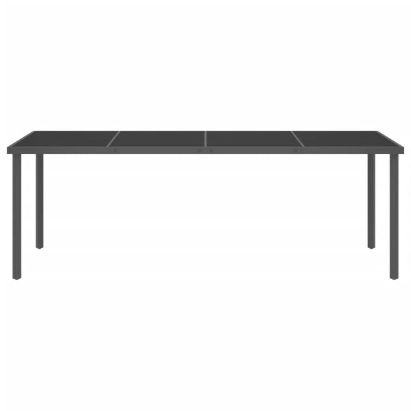 Garten-Esstisch Anthrazit 220x90x75 cm Stahl und Glas