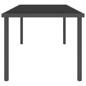 Garten-Esstisch Anthrazit 220x90x75 cm Stahl und Glas