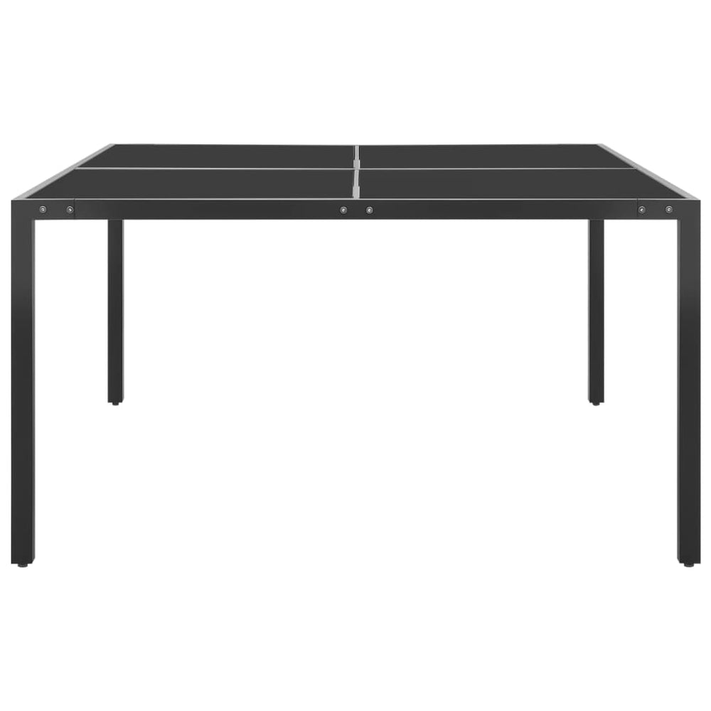 Gartentisch Anthrazit 130x130x72 cm Stahl und Glas