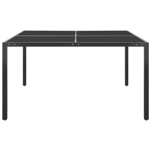 Gartentisch Anthrazit 130x130x72 cm Stahl und Glas