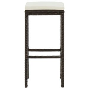 vidaXL Tabourets de bar avec coussins 2 pcs Marron résine tressée