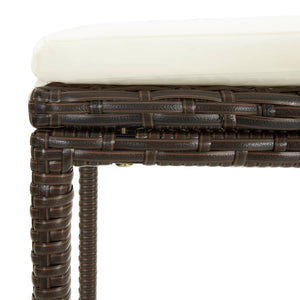 vidaXL Tabourets de bar avec coussins 2 pcs Marron résine tressée