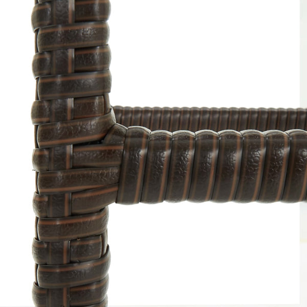 vidaXL Tabourets de bar avec coussins 2 pcs Marron résine tressée