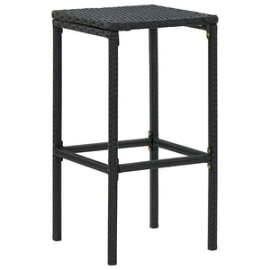 vidaXL Tabourets de bar avec coussins 4 pcs Noir Résine tressée