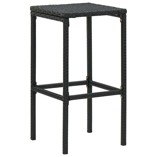 vidaXL Tabourets de bar avec coussins 4 pcs Noir Résine tressée