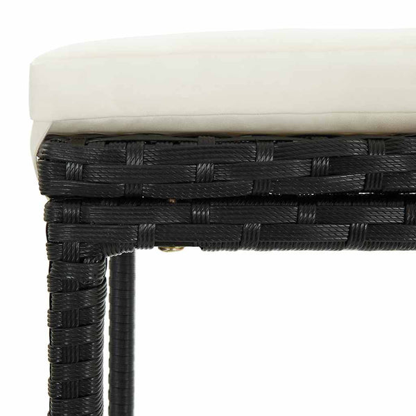 vidaXL Tabourets de bar avec coussins 4 pcs Noir Résine tressée
