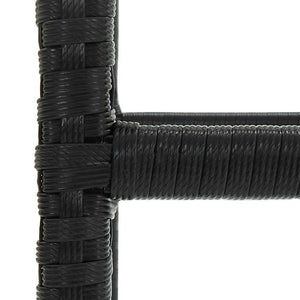 vidaXL Tabourets de bar avec coussins 4 pcs Noir Résine tressée