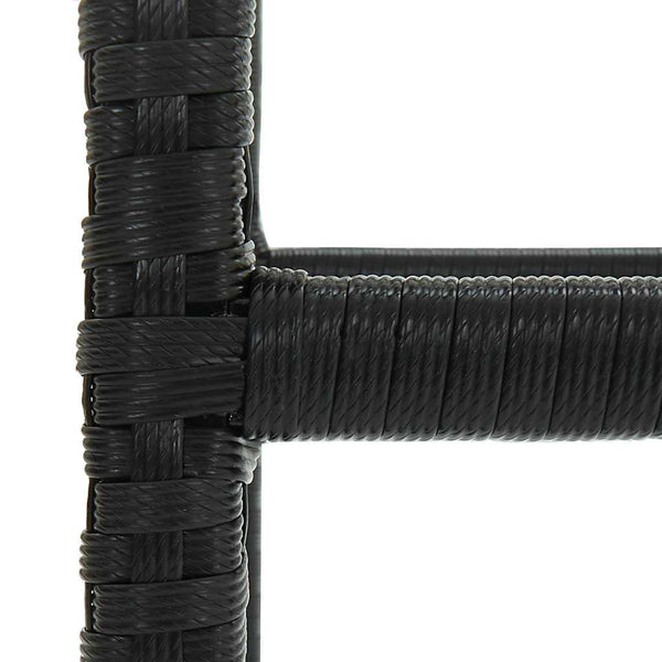 vidaXL Tabourets de bar avec coussins 4 pcs Noir Résine tressée