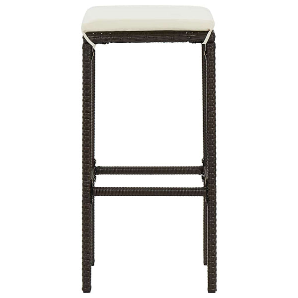 Barhocker mit Kissen 6 Stk. Braun Poly Rattan