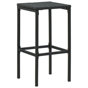 vidaXL Tabourets de bar avec coussins 6 pcs résine tressée noir