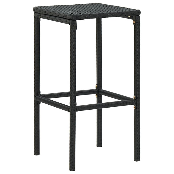 vidaXL Tabourets de bar avec coussins 6 pcs résine tressée noir