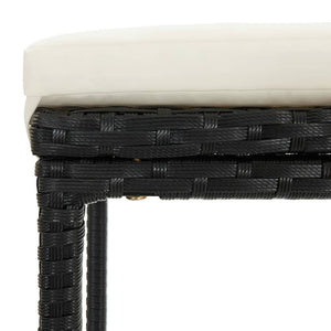 vidaXL Tabourets de bar avec coussins 6 pcs résine tressée noir