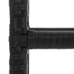 vidaXL Tabourets de bar avec coussins 6 pcs résine tressée noir