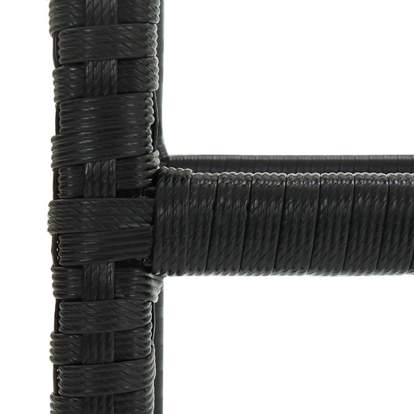 vidaXL Tabourets de bar avec coussins 6 pcs résine tressée noir