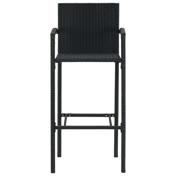 Barhocker 2 Stk. Schwarz Poly Rattan