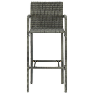 vidaXL Tabourets de bar 2 pcs Gris Résine tressée