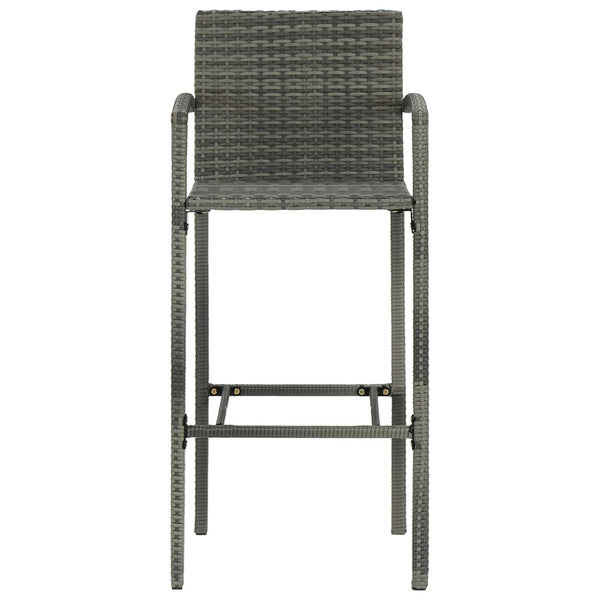 vidaXL Tabourets de bar 2 pcs Gris Résine tressée